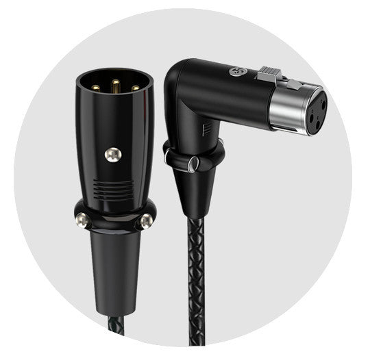 3pin XLR male to female microphone cable with braided jacket and metal locking connector