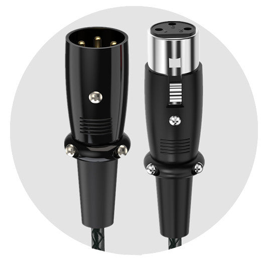 3-pin XLR male to female microphone cable with braided jacket metal locking connectors