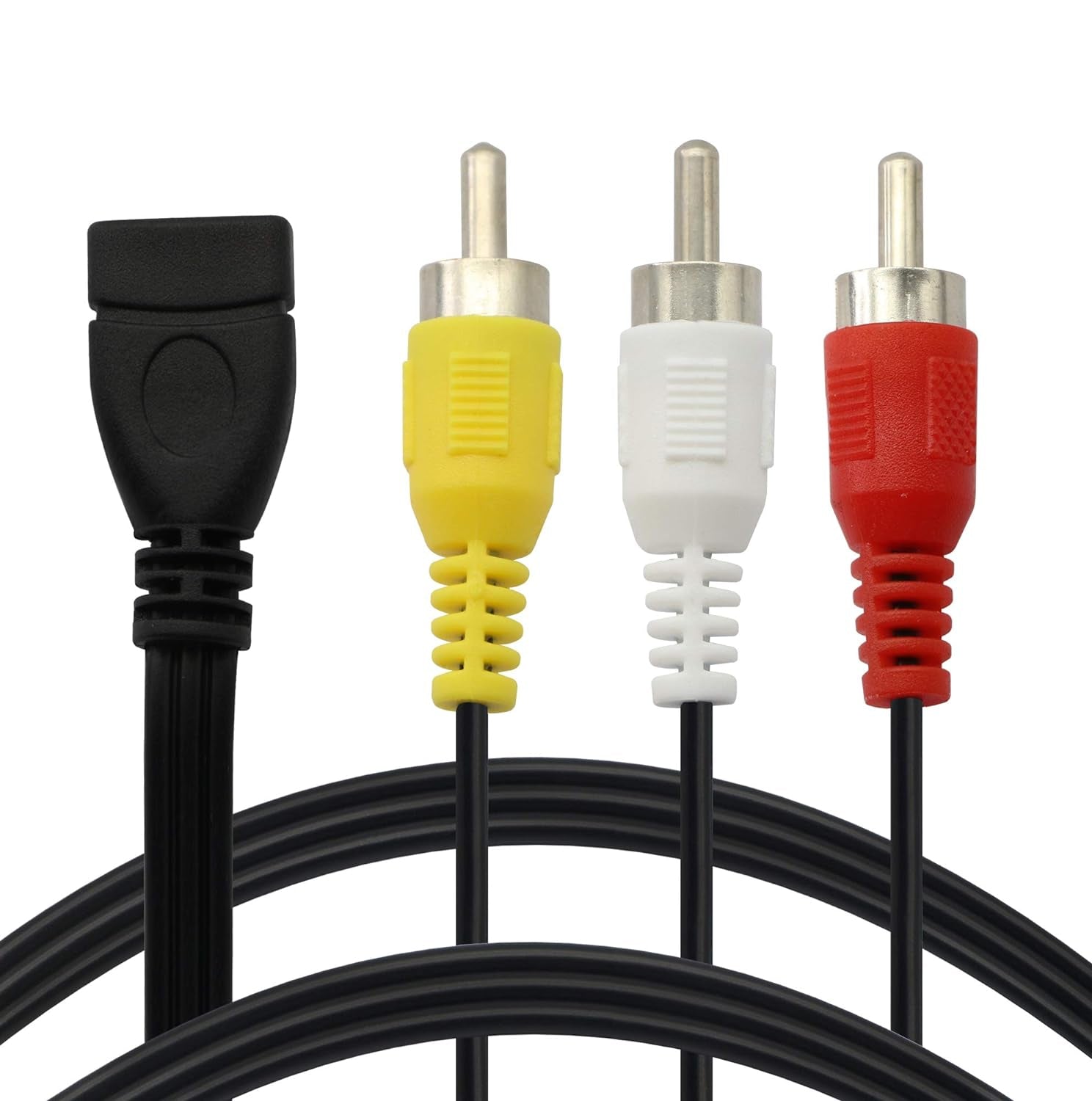 3 RCA male to USB 2.0 female AV audio video adapter cable