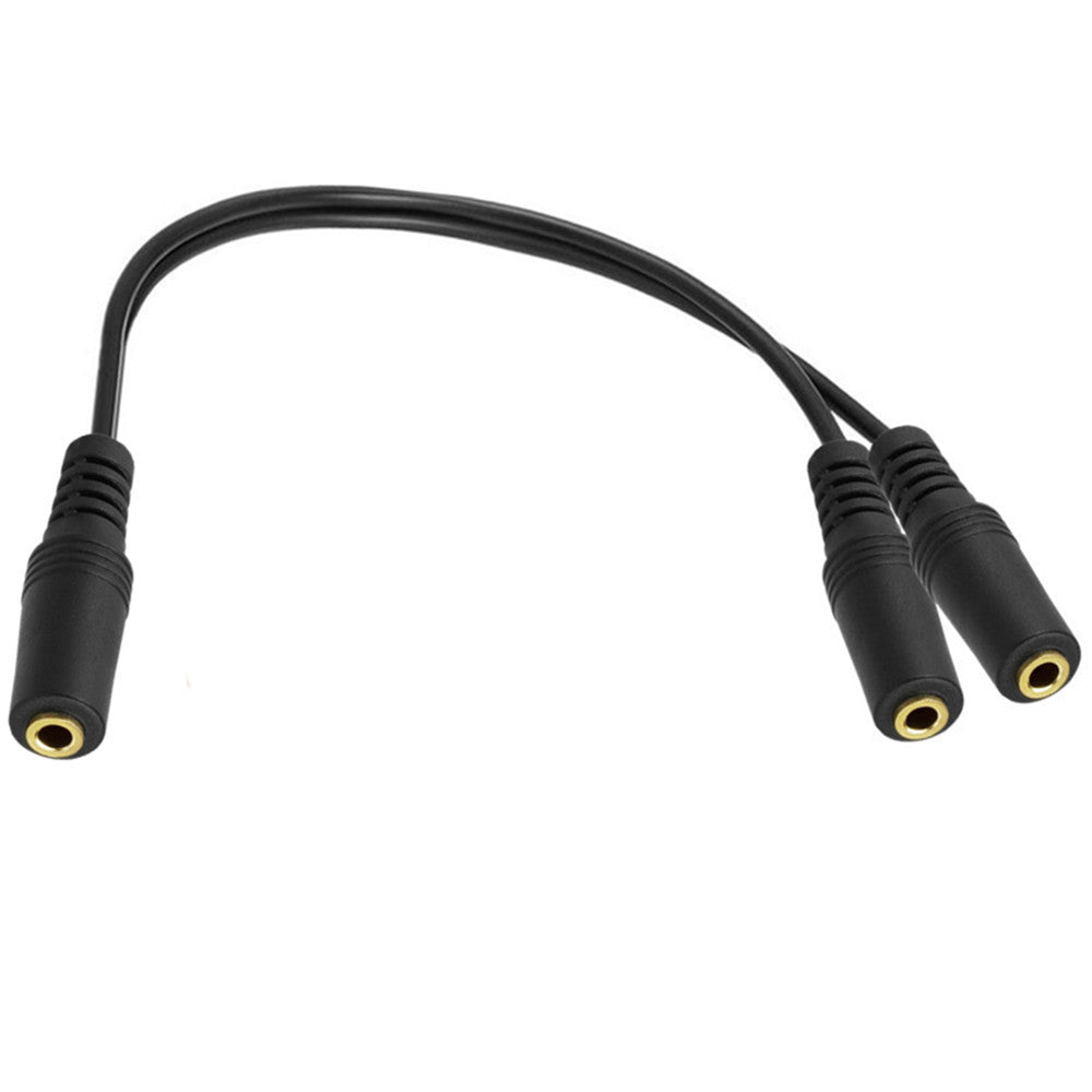 3.5mm (1/8 inch) 3Pole Stereo 1 Female to Dual 3.5mm Females Y Splitter Audio Cable
