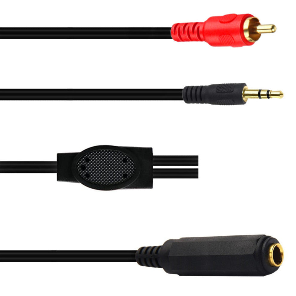 3.5mm (1/8”) Male to 6.35mm (1/4”) Female TRS Stereo Audio Cable with RCA Male Extension – 0.5M