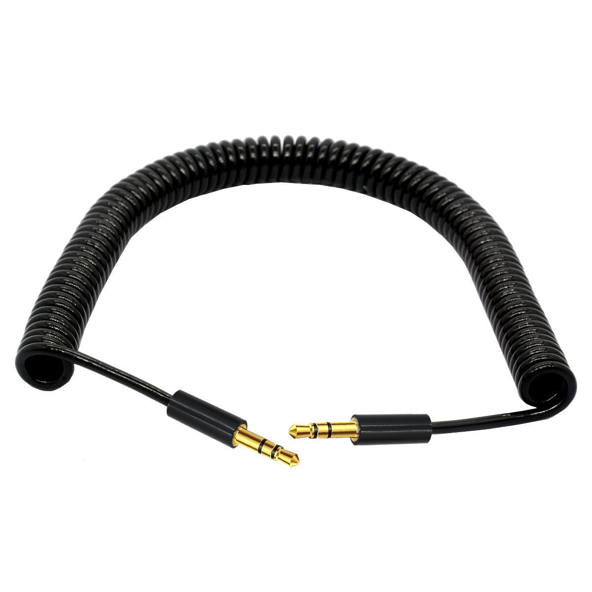 3.5mm 1/8"TRS Male to Male Audio AUX Auxiliary Coiled Cable