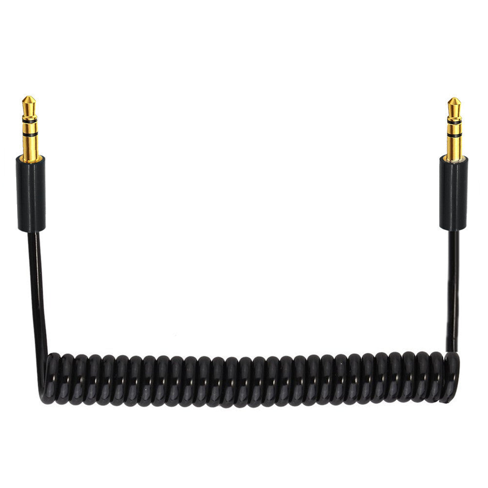 3.5mm 1/8"TRS Male to Male Audio AUX Auxiliary Coiled Cable