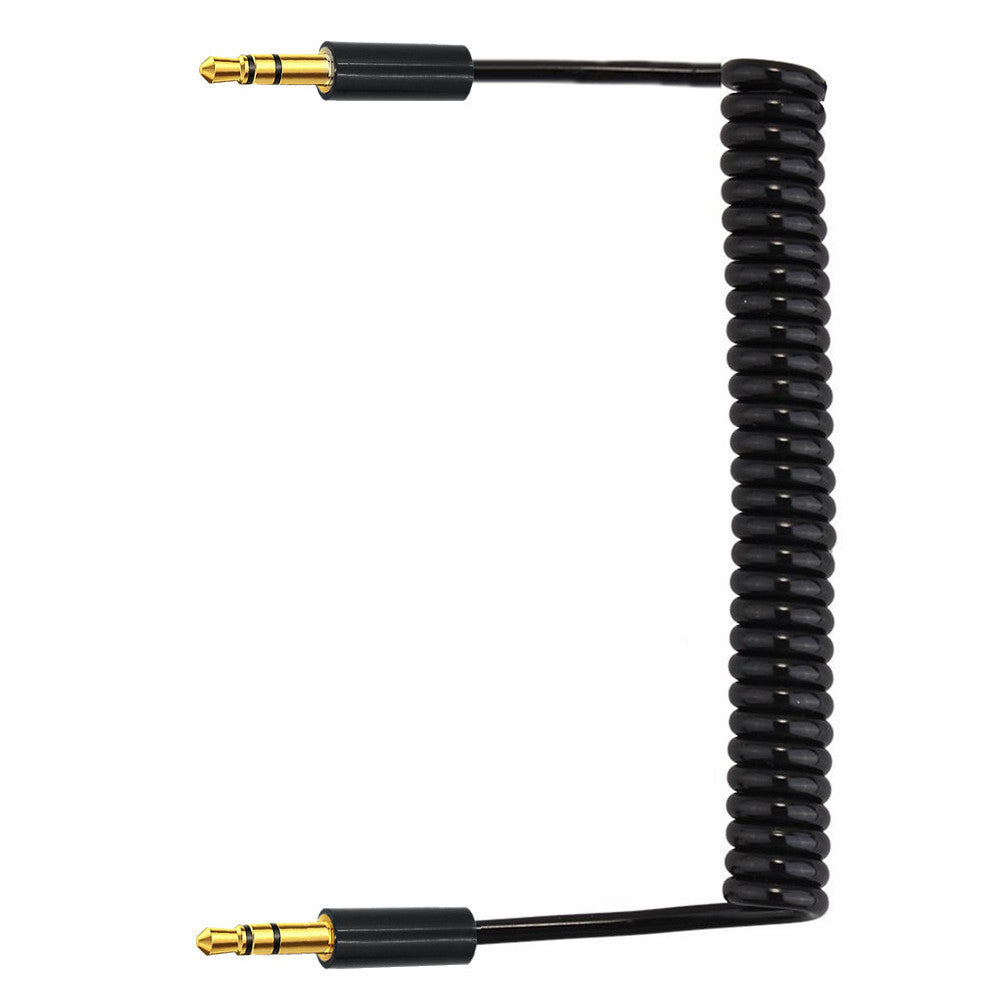 3.5mm 1/8"TRS Male to Male Audio AUX Auxiliary Coiled Cable