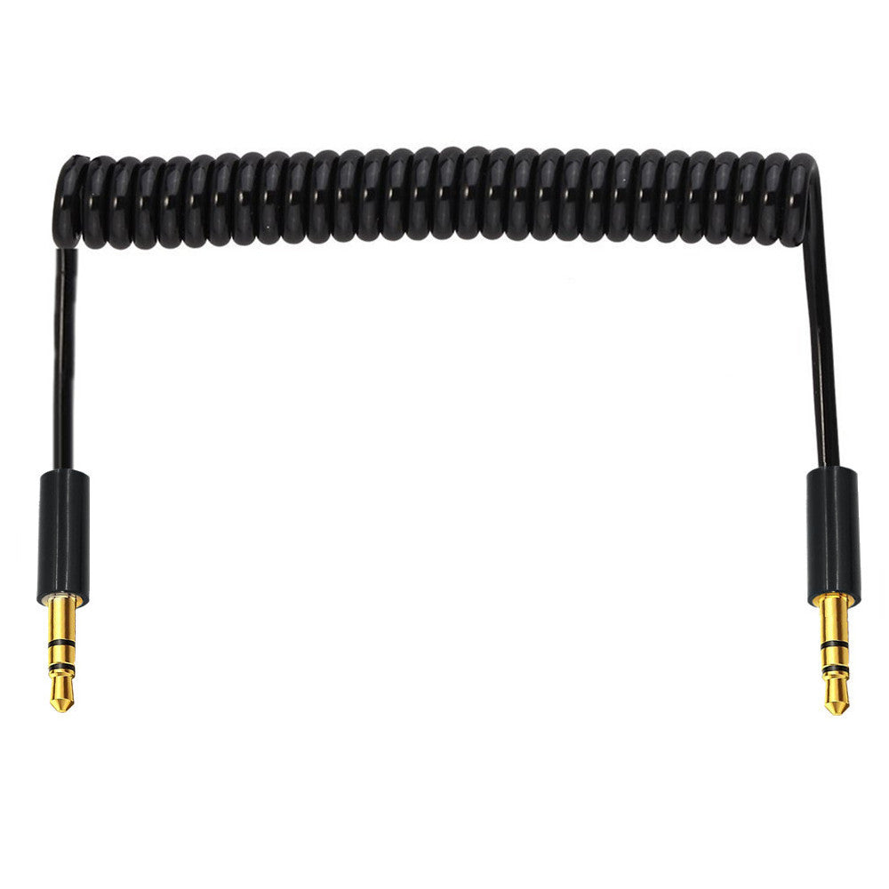 3.5mm 1/8"TRS Male to Male Audio AUX Auxiliary Coiled Cable