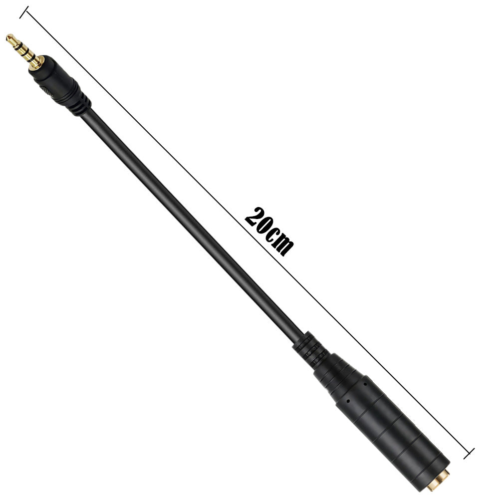 3.5mm TRRS Male to 6.35mm (1/4”) TS Female Audio Adapter Cable | Short Headphone Replacement Cord