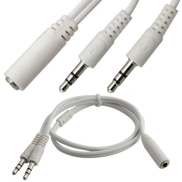 3.5mm headset Y splitter cable audio and mic