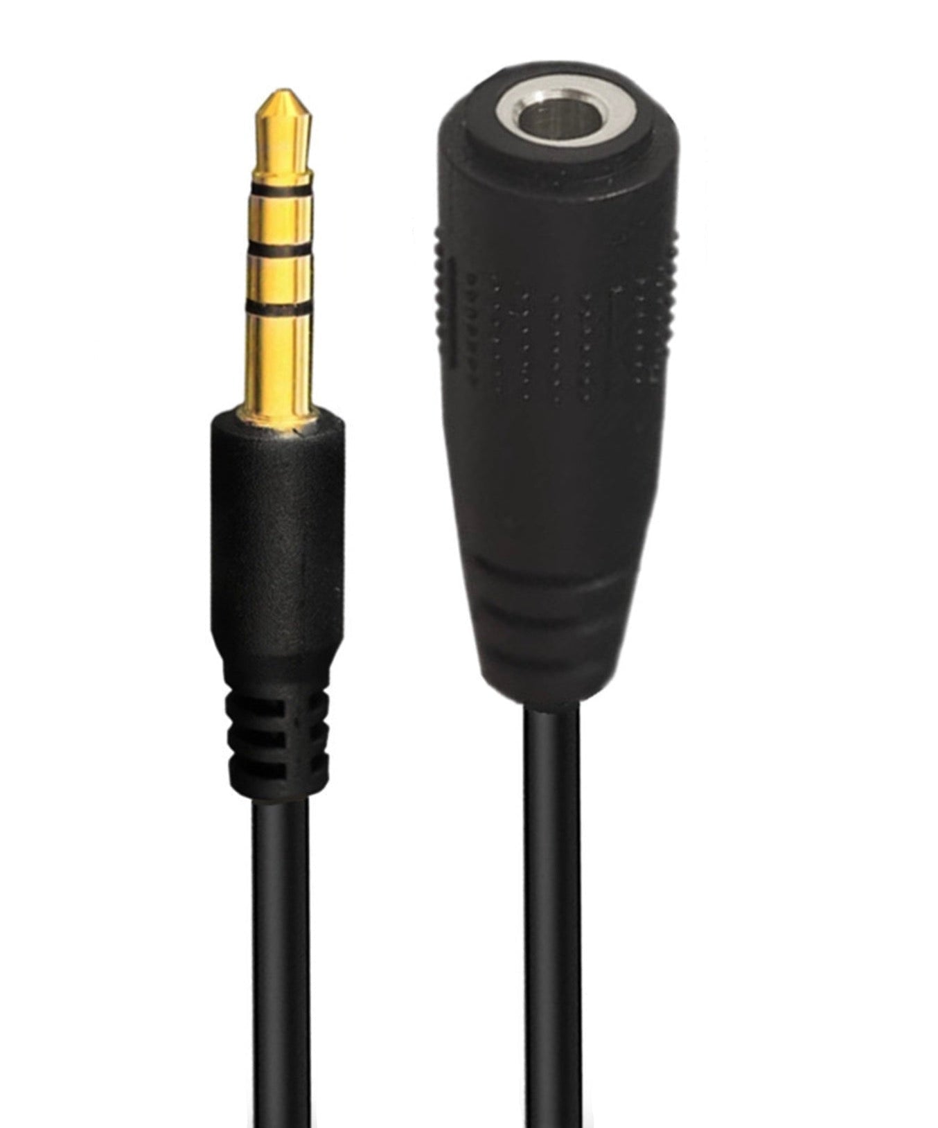 3.5mm stereo audio extension cable 17mm long tip male to 3.5mm female AUX jack lead black