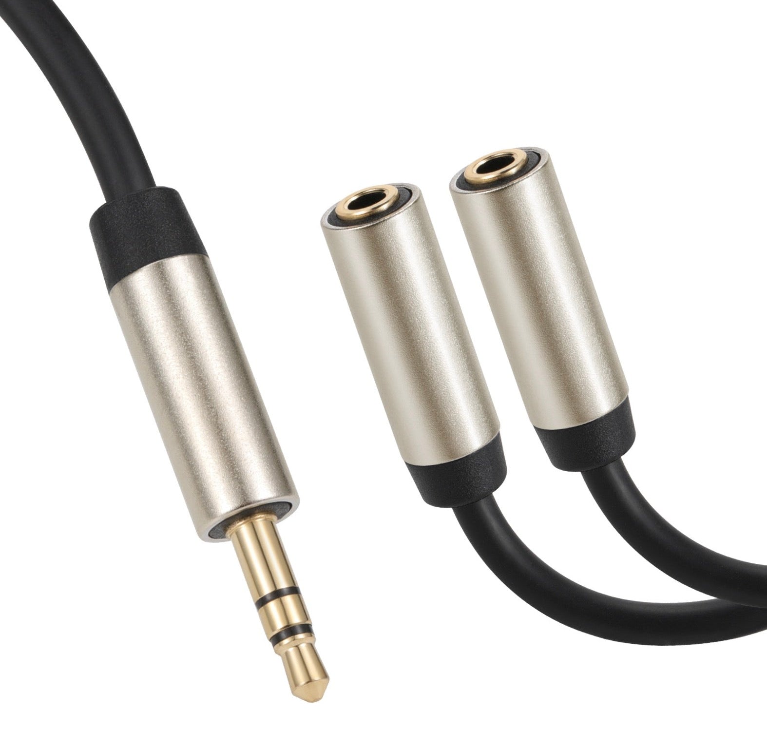 3.5mm stereo Y splitter cable TRS male to dual 3.5mm female