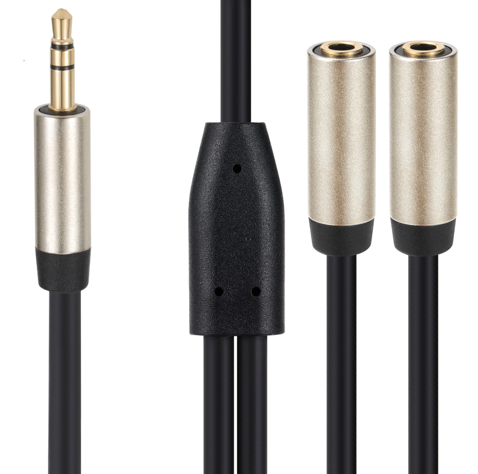 3.5mm AUX male to two female headphone sharing cable