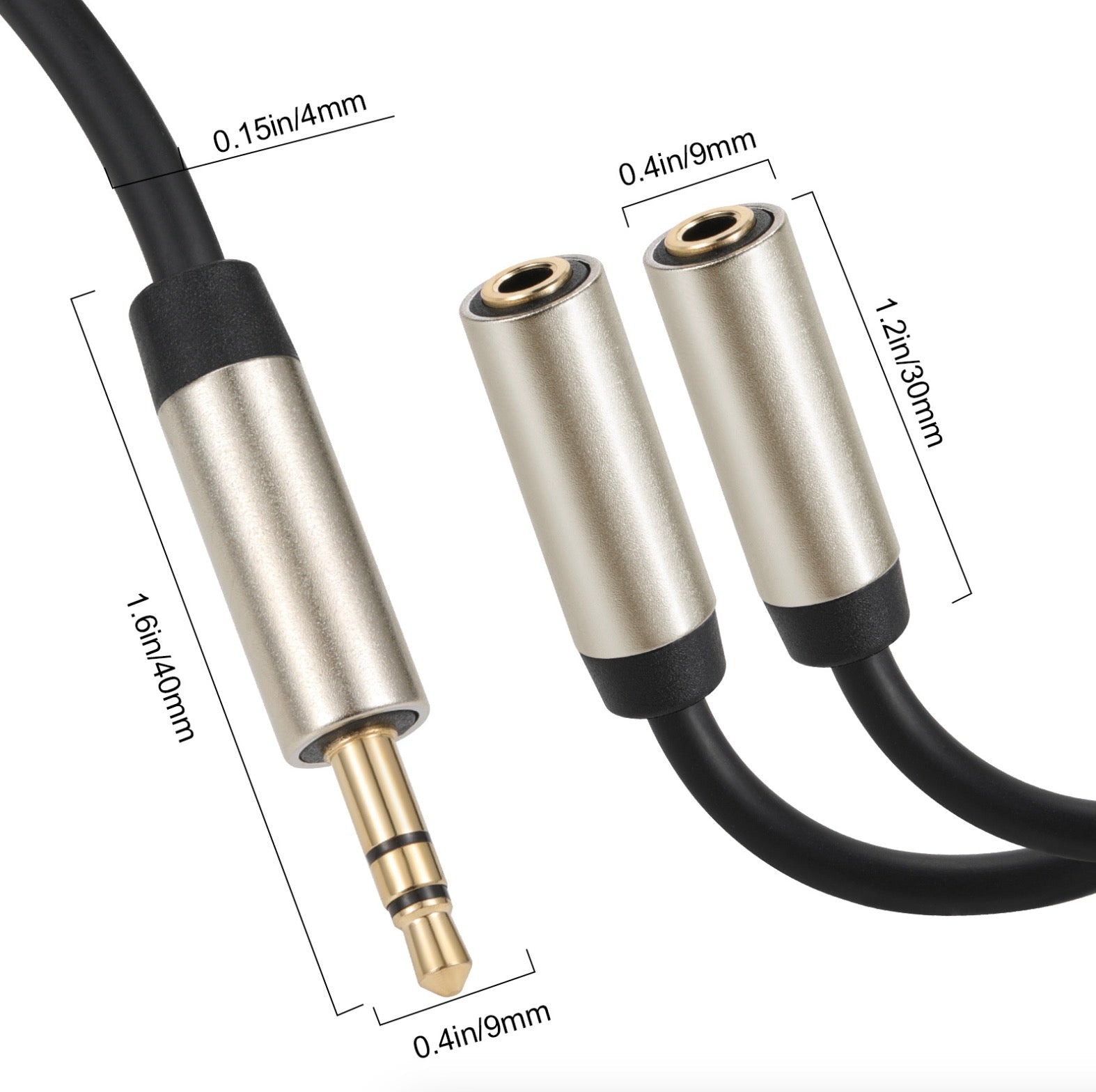 1/8 inch headphone splitter adapter cable dual output