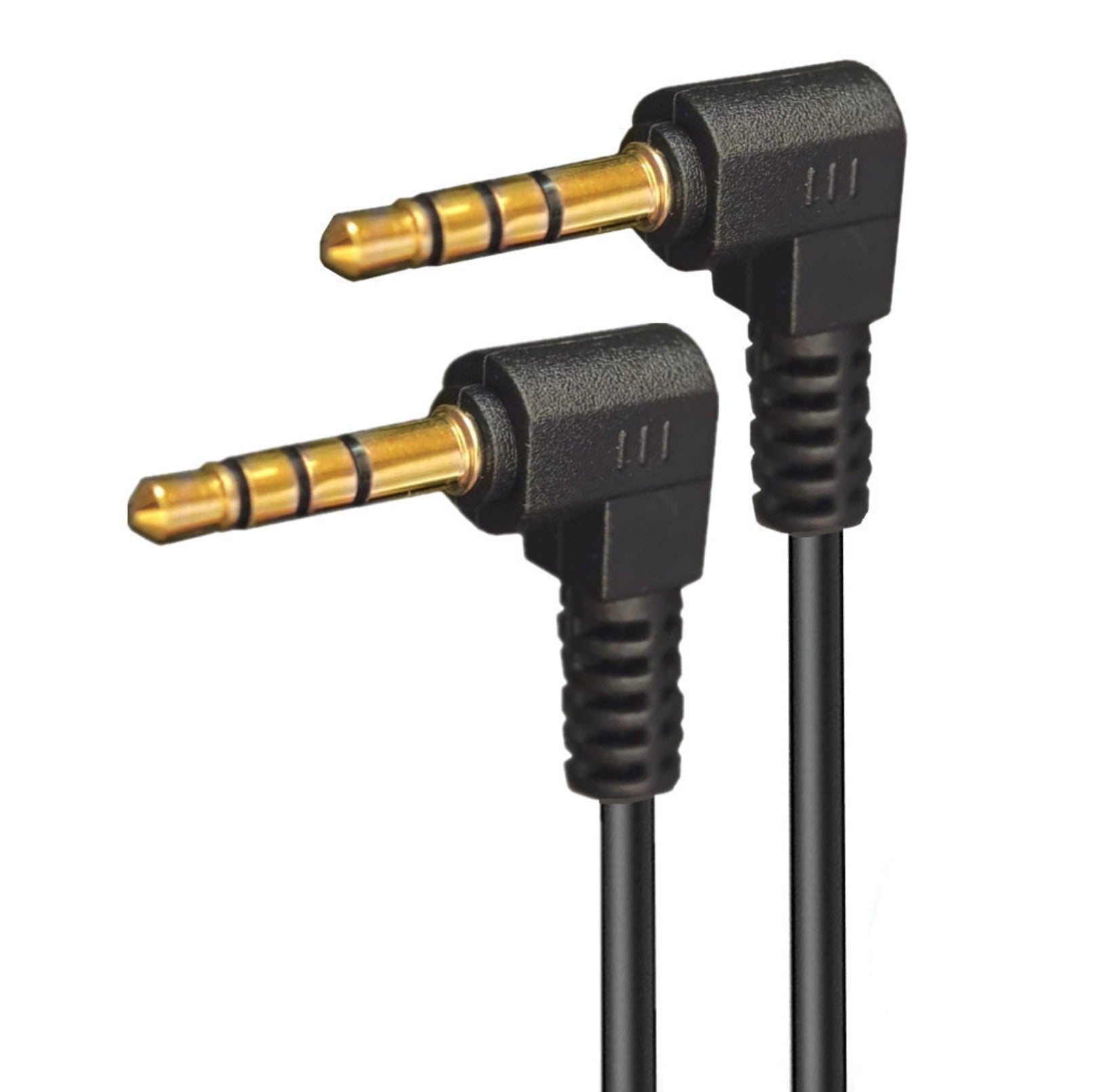 3.5mm 4 pole TRRS 17mm long tip angled car AUX audio video extension connector cable