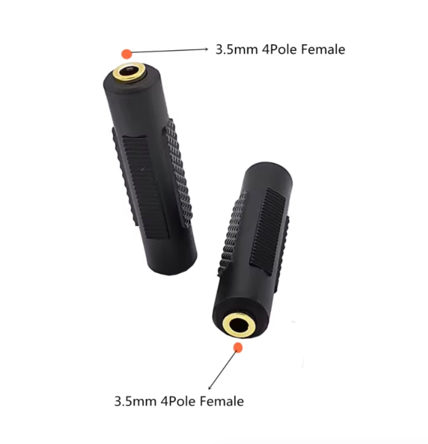 3.5mm TRRS female to female 4-pole headset AUX audio and microphone adapter coupler