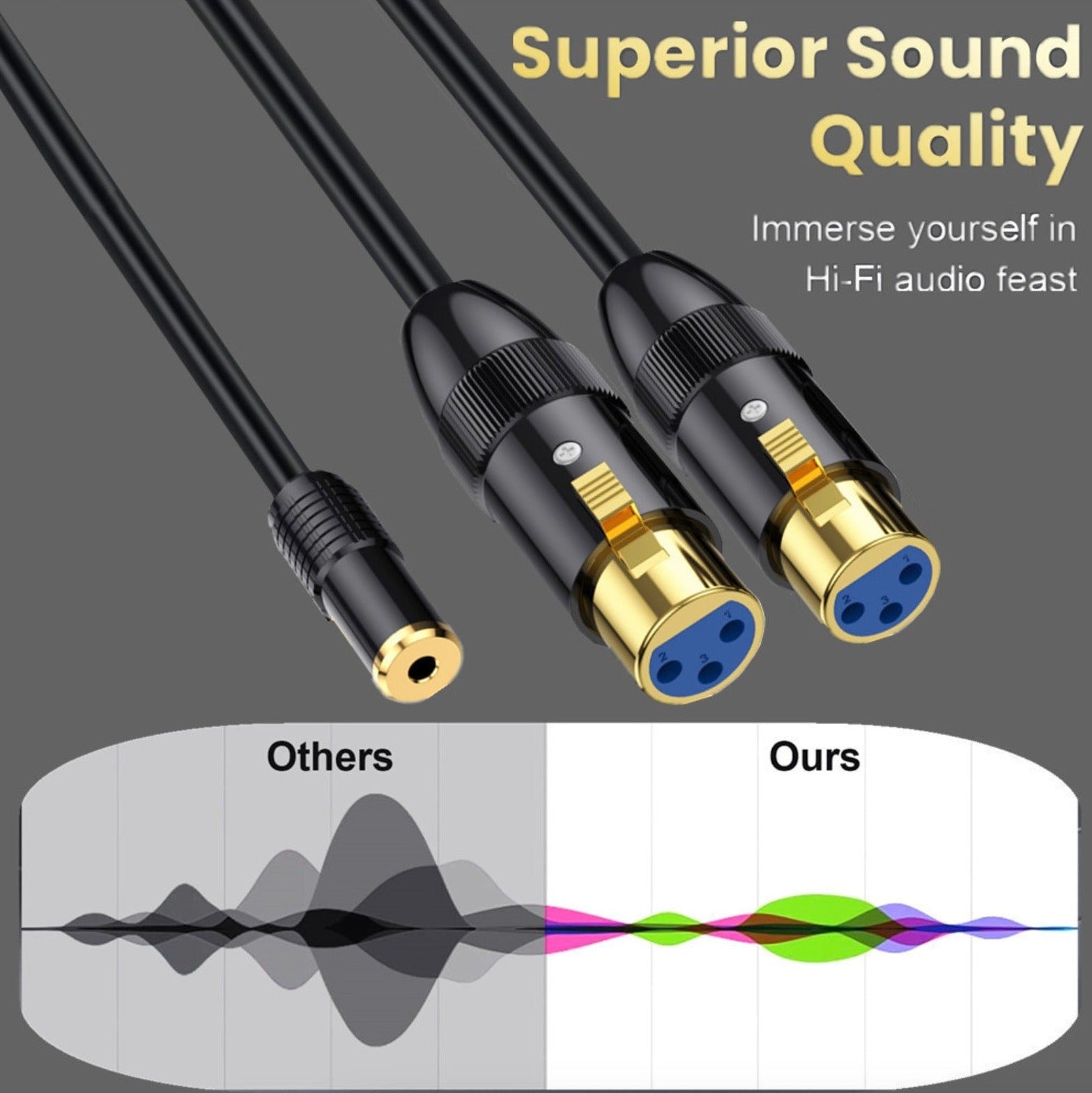 Professional 3.5mm to XLR Y cable black