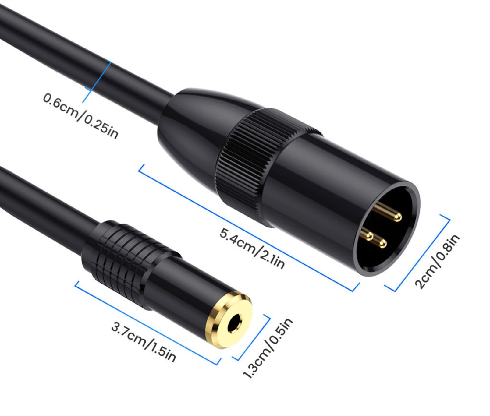 3.5mm TRS female jack to XLR male connector