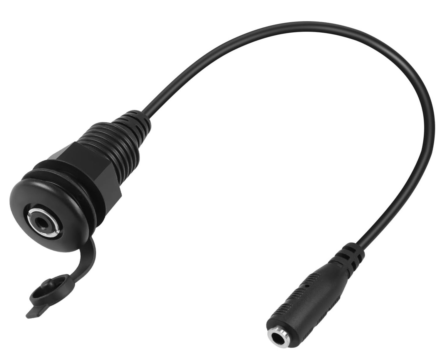 Threaded 3.5mm stereo panel mount audio extension cable