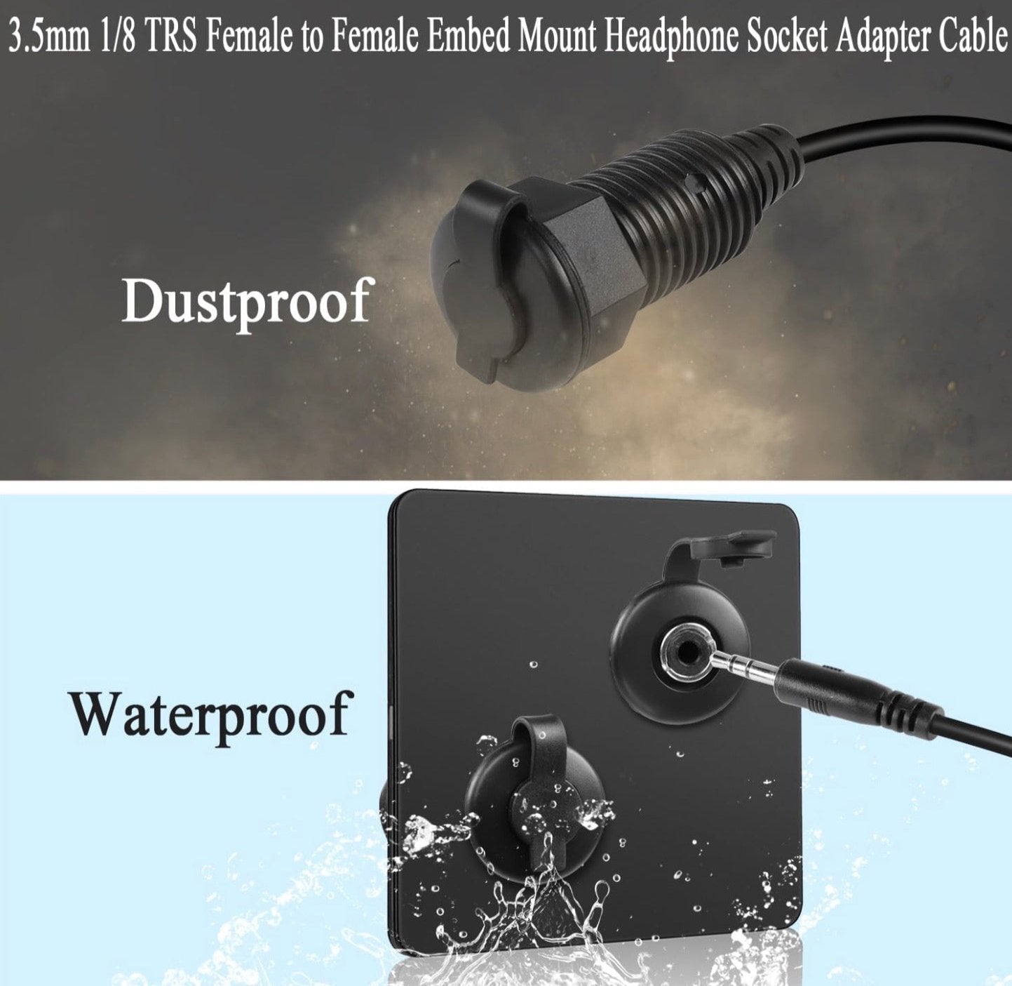 3.5mm stereo embedded mount audio connector cable