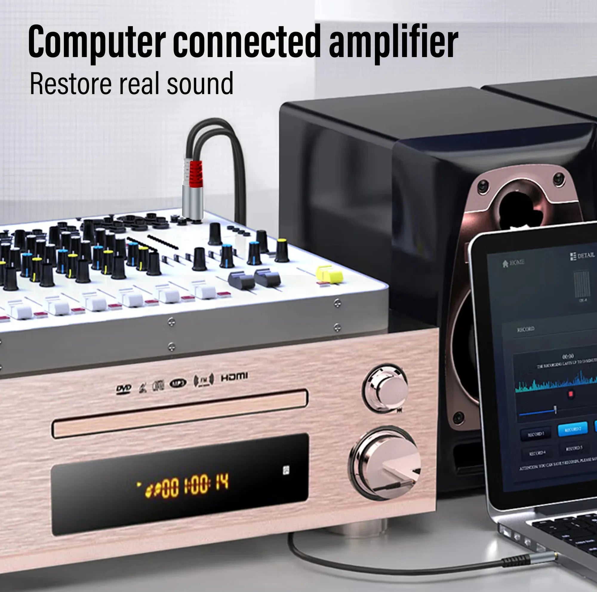 3.5mm TRS jack to dual 6.35mm mono cable 1.5m