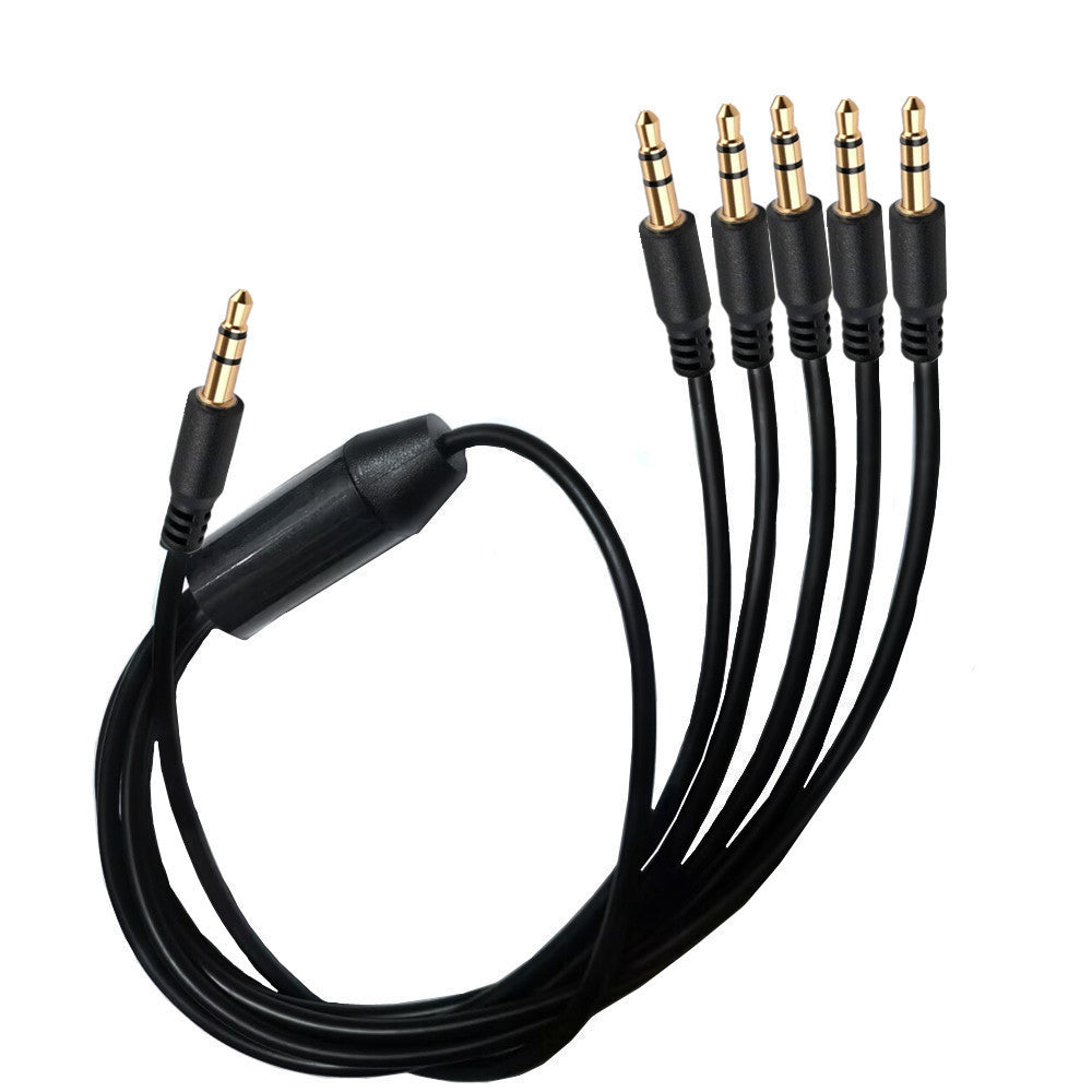 Overview of the 3.5mm five-way stereo audio splitter cable