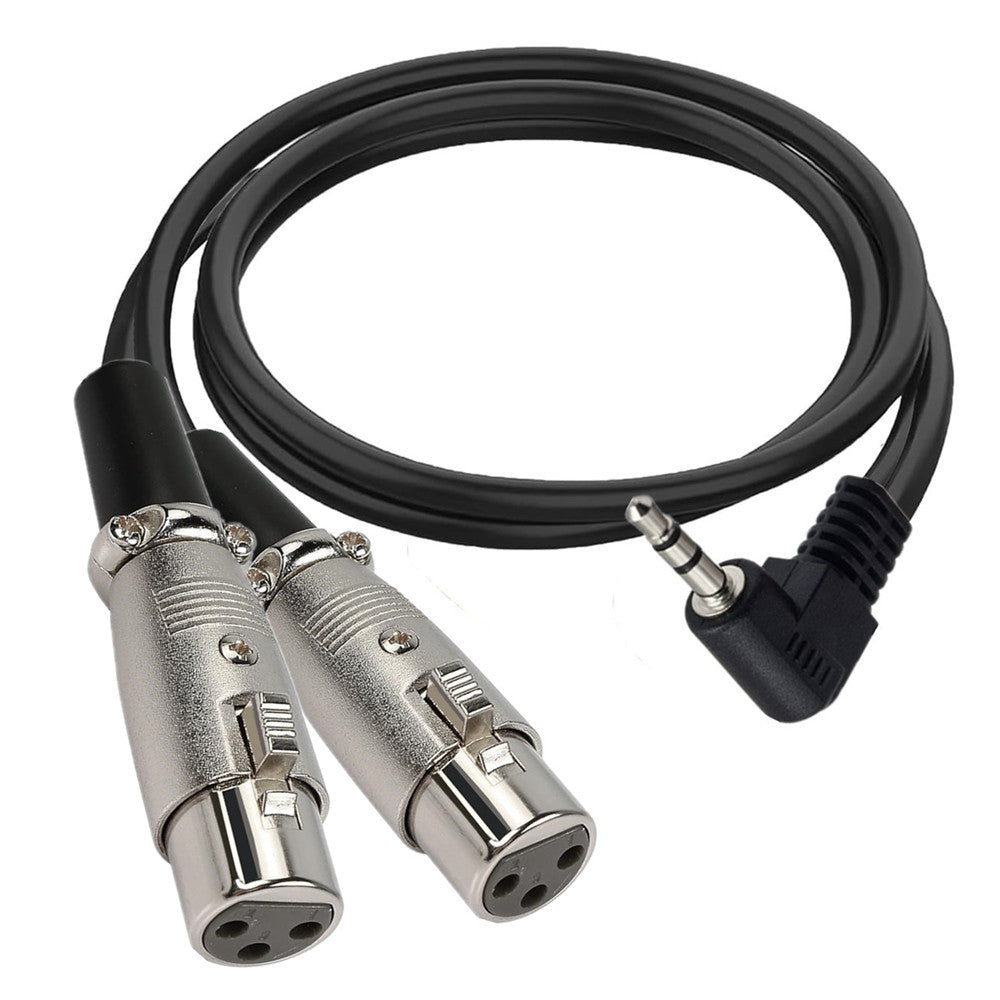 3.5mm TRS to dual XLR female audio splitter cable