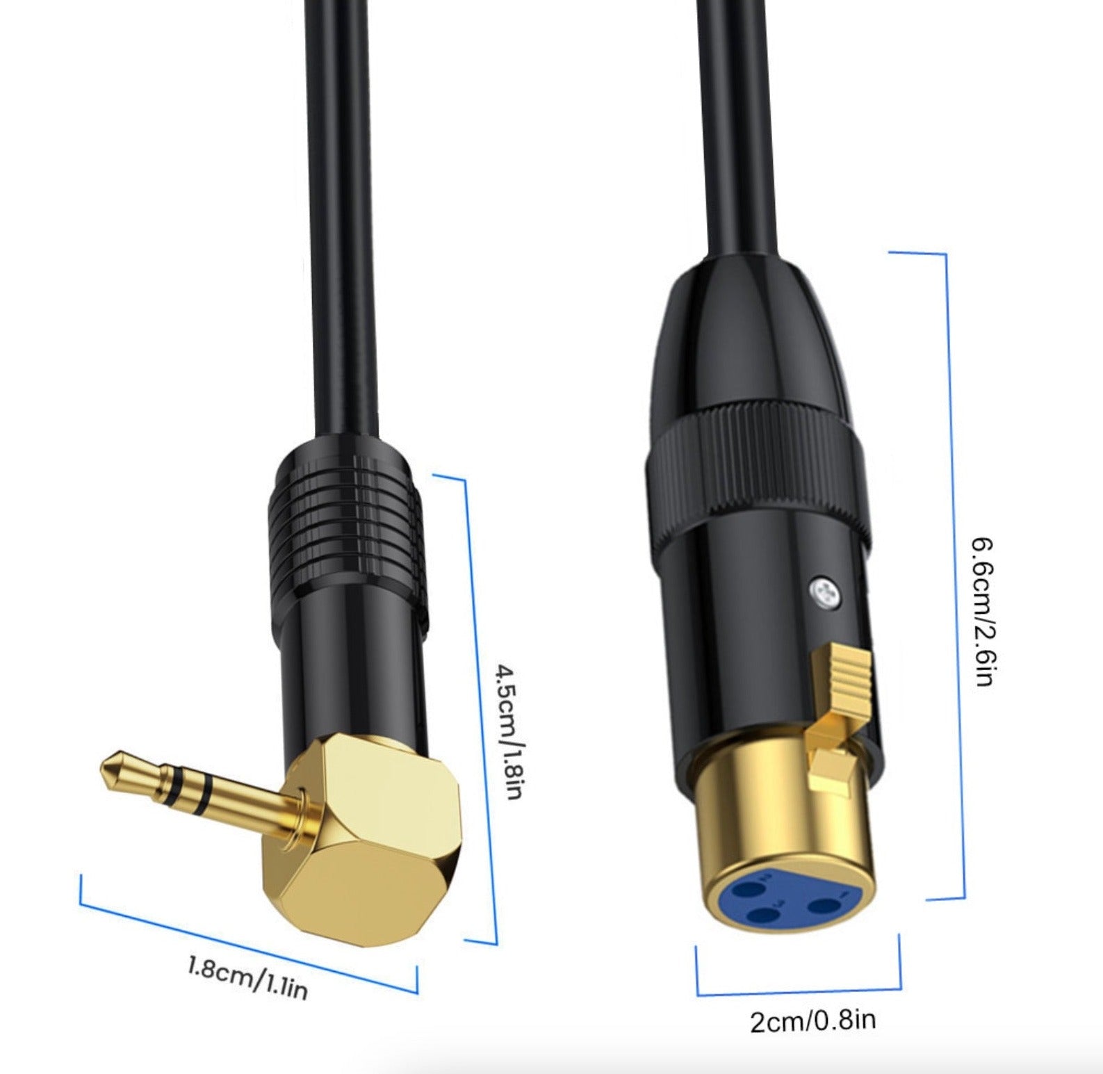 3.5mm TRS male to XLR 3 pin female audio cable
