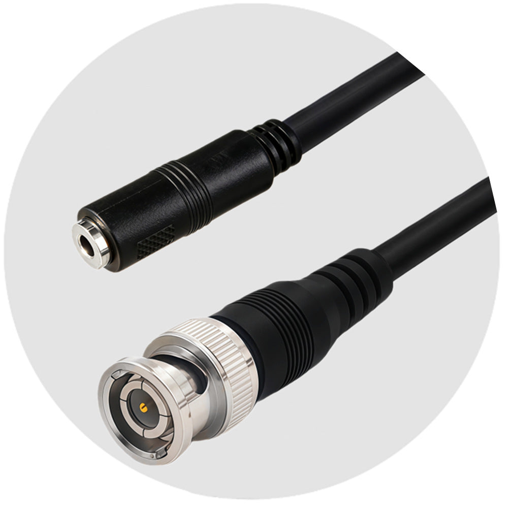 Two BNC connectors on a white background