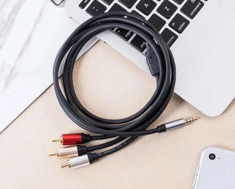 3.5mm jack to 3 RCA stereo audio video cable 