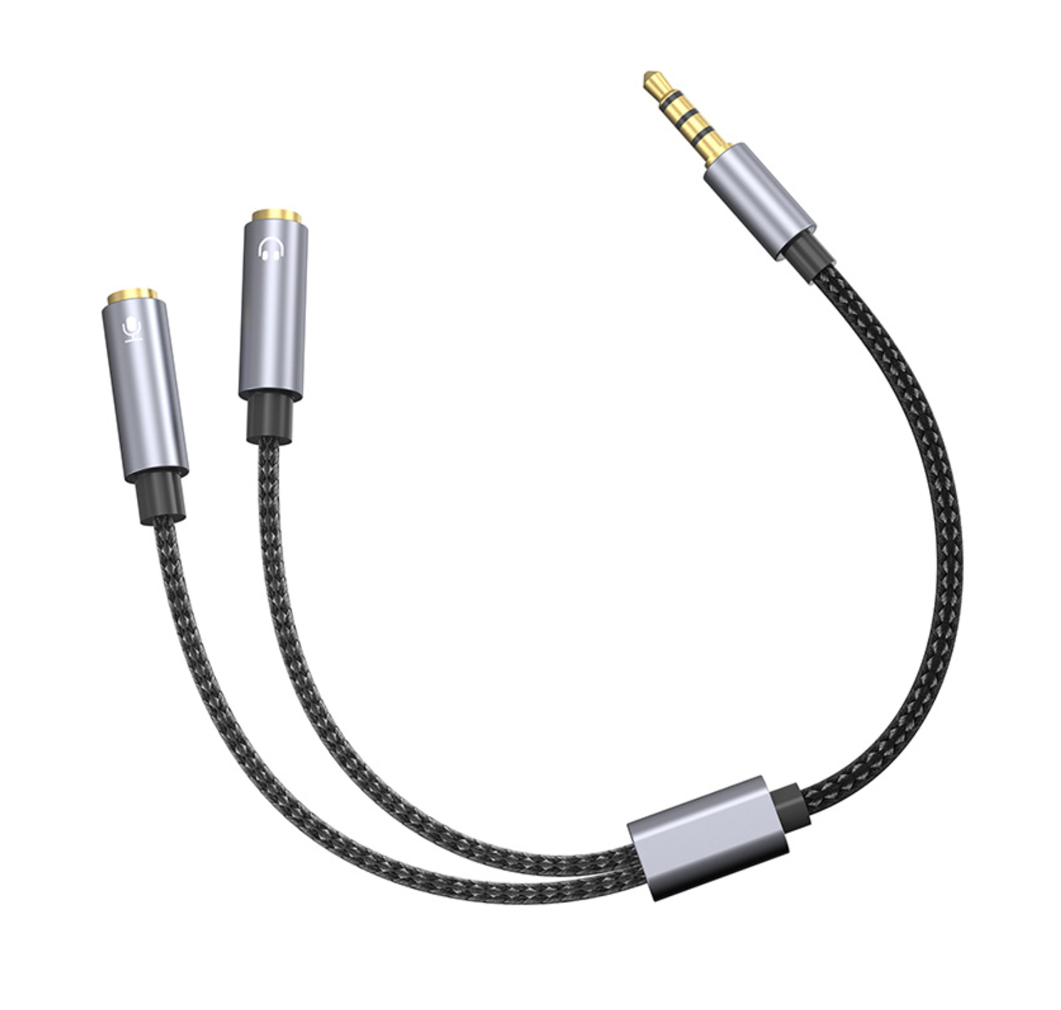 3.5mm male to dual female audio splitter for headset and microphone 1
