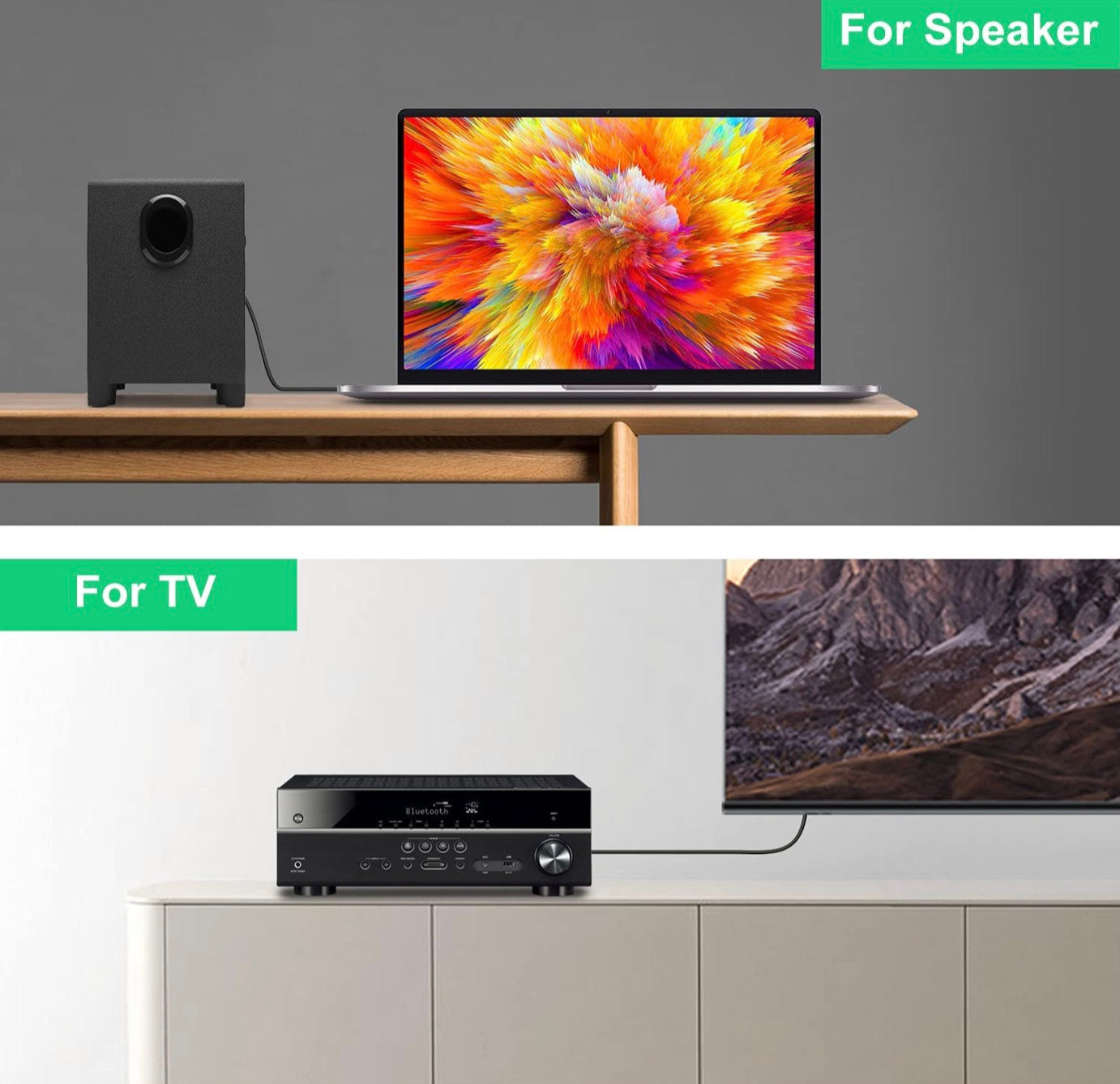 3.5mm male to dual RCA female stereo audio Y splitter cable for Hi-Fi and speaker systems