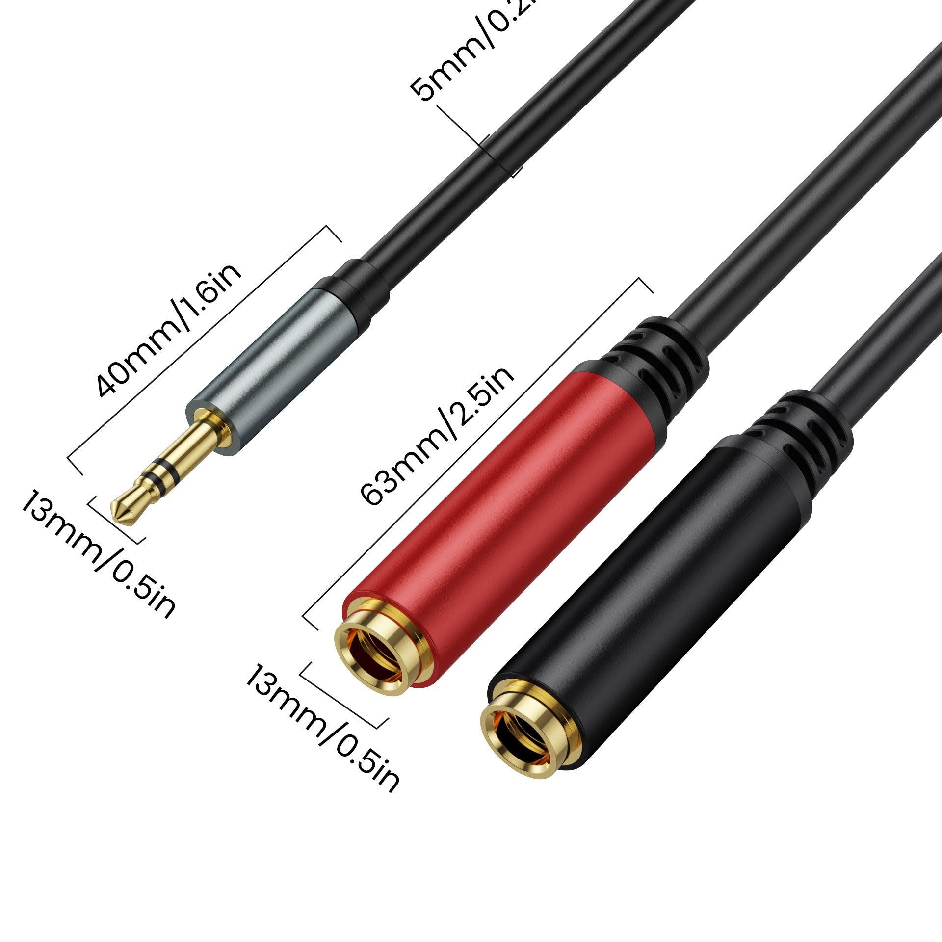 3.5mm TRS to dual 6.35mm TS audio cable