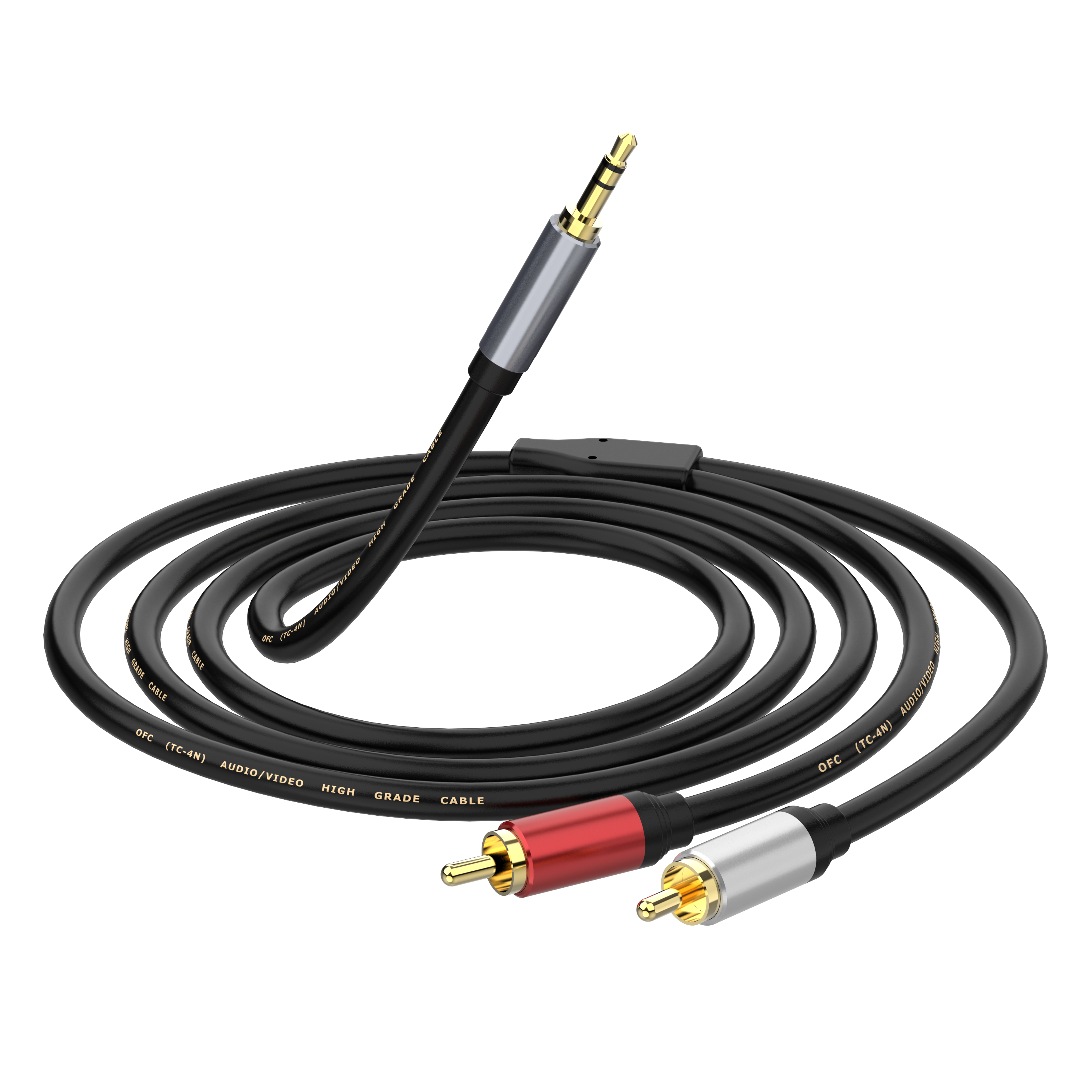 3.5mm male to dual RCA stereo audio Y splitter cable for Hi-Fi and home audio systems