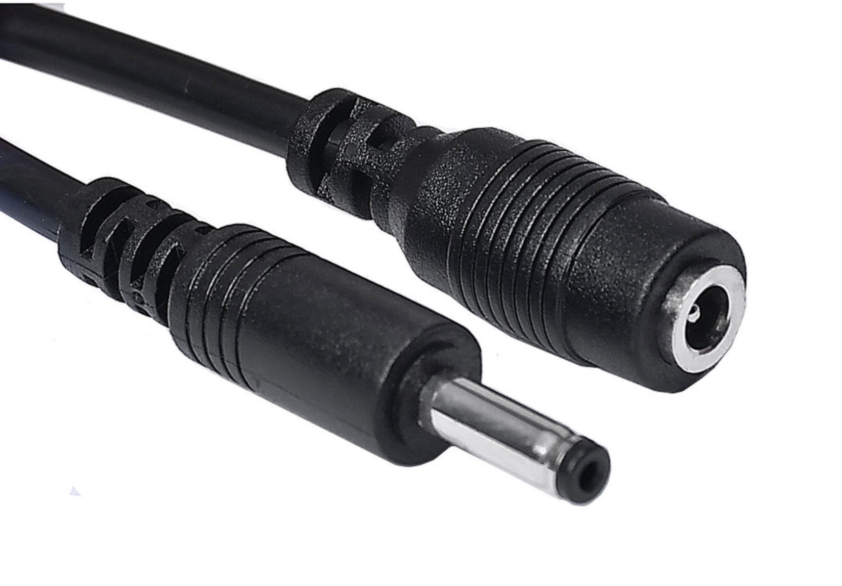 Black 3.5mm x 1.35mm DC charging splitter lead