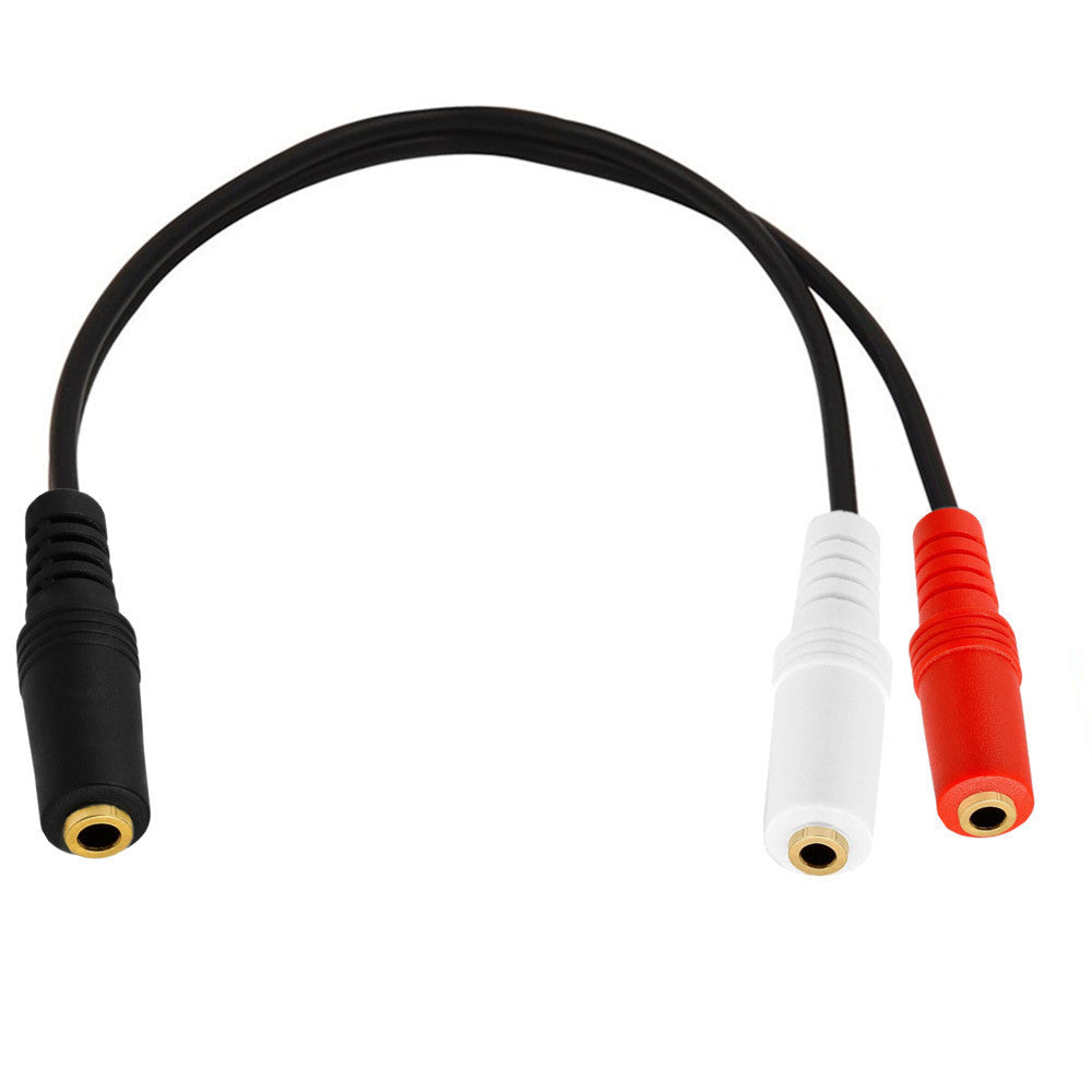 3.5mm (1/8 inch) 3Pole Stereo 1 Female to 2 x 3.5mm Females Y Splitter Audio Cable