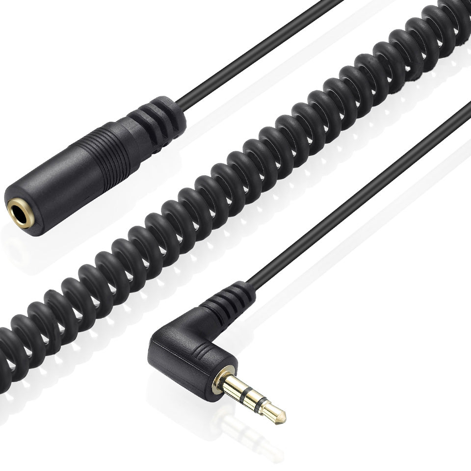 3.5mm 3Pole Male to Female Coiled Headset Audio Extension Cable