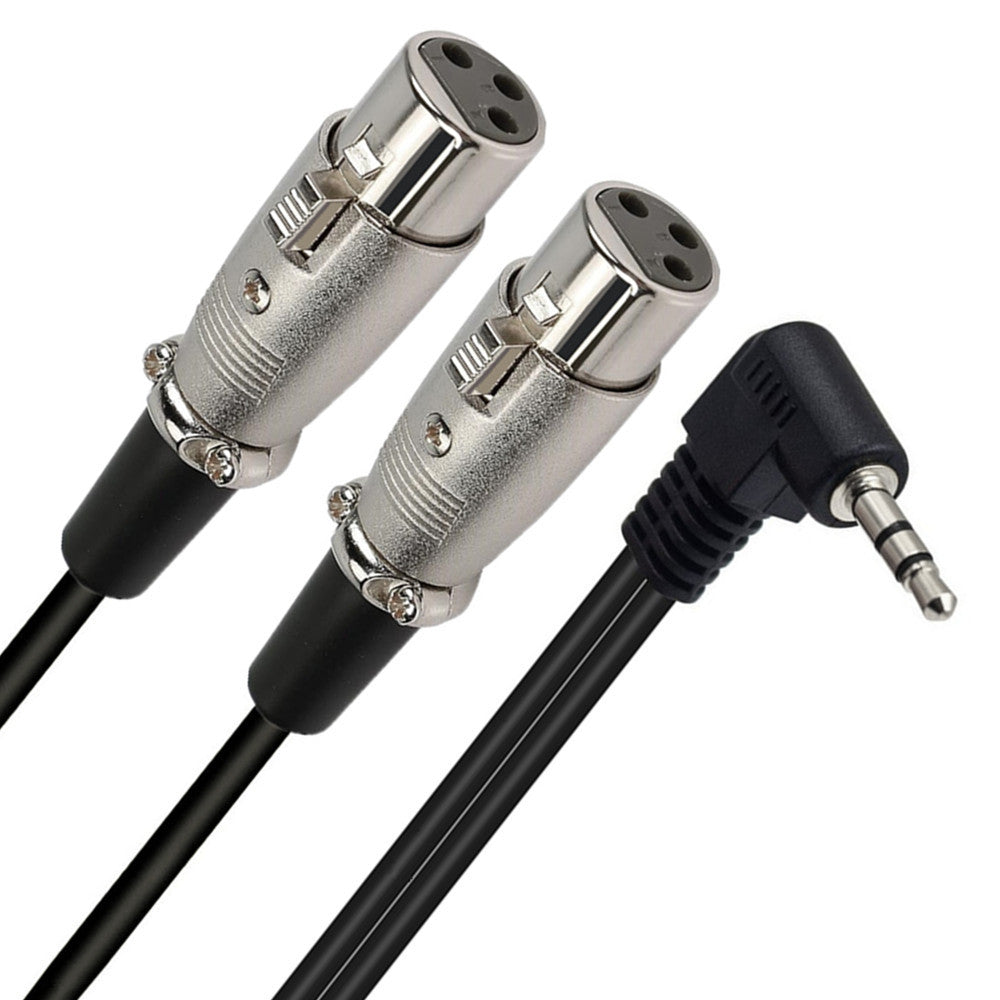 3.5mm TRS 1/8 Inch Male to 2 XLR Female Unbalanced Audio Cable Y Splitter