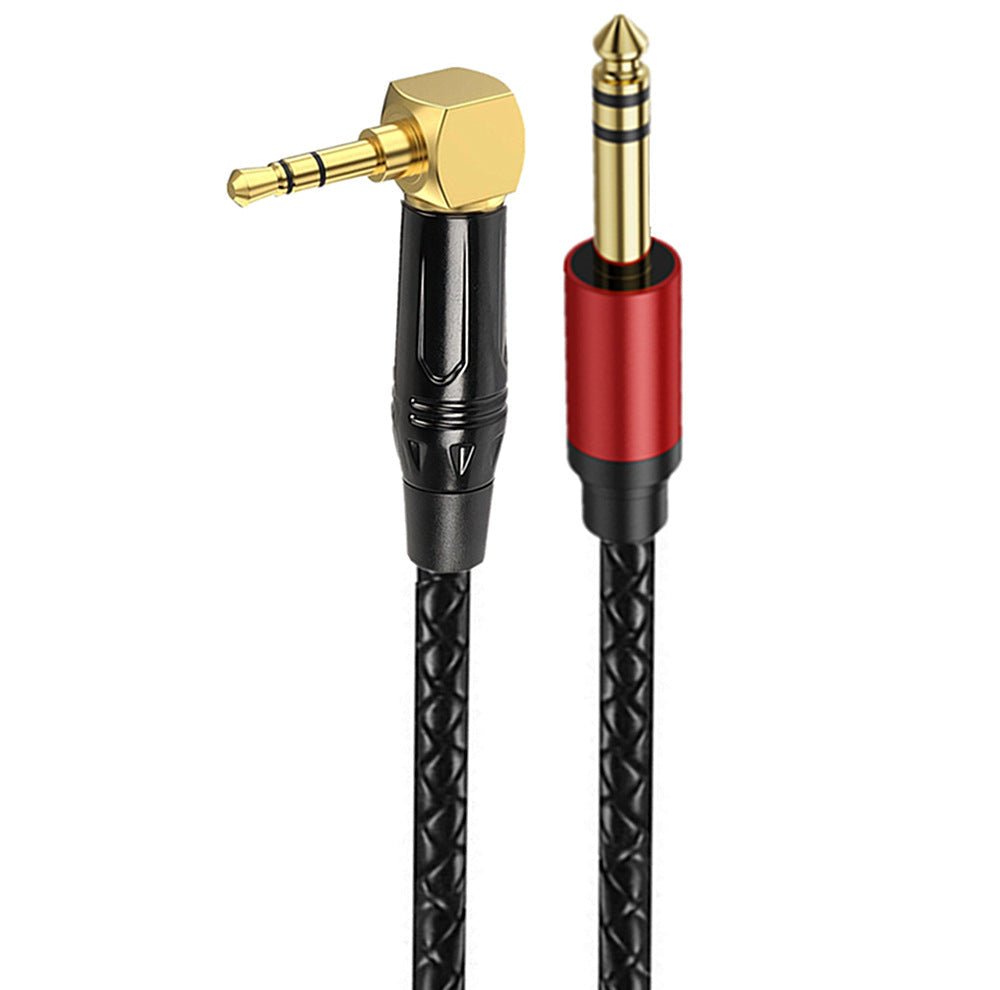 3.5mm to 6.35mm TRS audio cable right angle braided