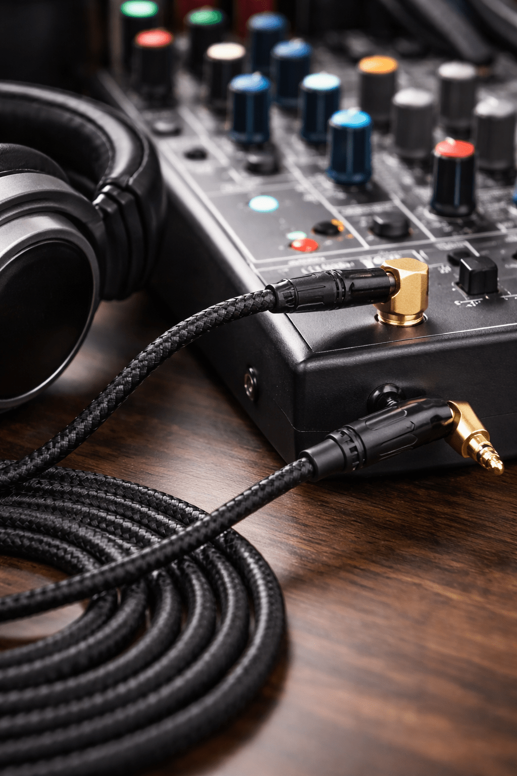 3.5mm to 6.35mm right angle TRS stereo audio cable 