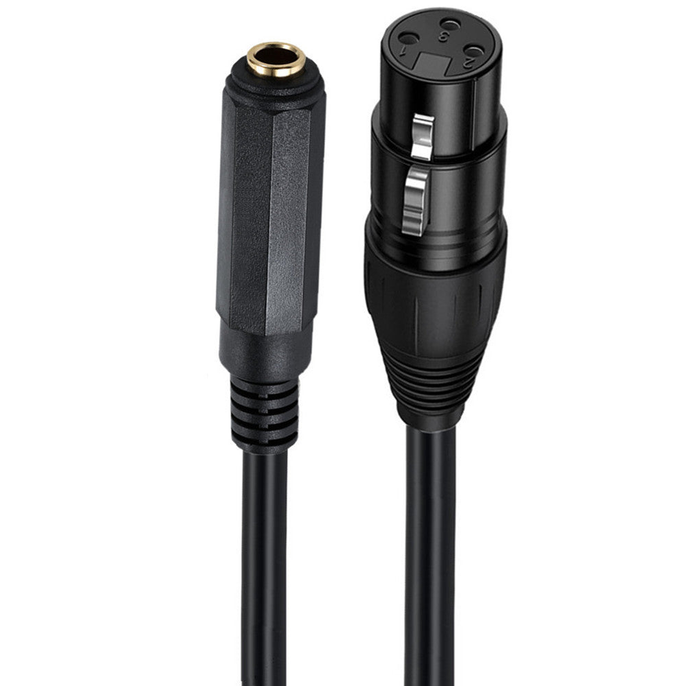 3 Pin XLR Female to 6.35mm 1/4" TRS Female Audio Converter Cable