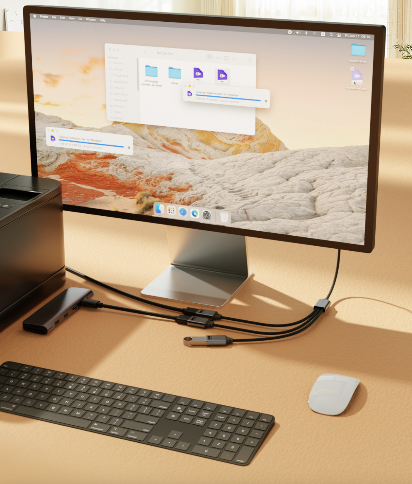 USB C to USB C 3 Ports Hub | 1 to 3 Type C Data Splitter for Laptop, Desktop, Phone, Mouse & Keyboard