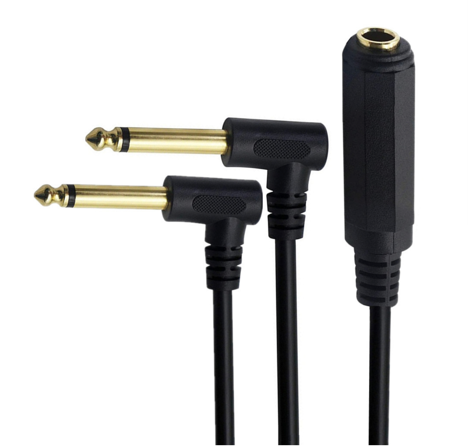 6.35mm TRS Female to Dual 6.35mm TS Male Splitter Cable – 1/4 Inch Stereo to 2 Mono Audio Y Cable for Mixer/Amplifier