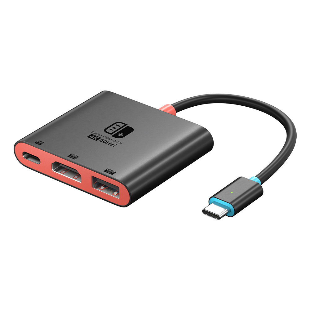 3-in-1 Switch Docking Station – 4K 60Hz UHD Screen Mirroring & Multi-Function Charging Adapter for Nintendo Switch 2 / TV