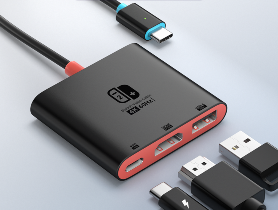 3-in-1 Switch Docking Station – 4K 60Hz UHD Screen Mirroring & Multi-Function Charging Adapter for Nintendo Switch 2 / TV