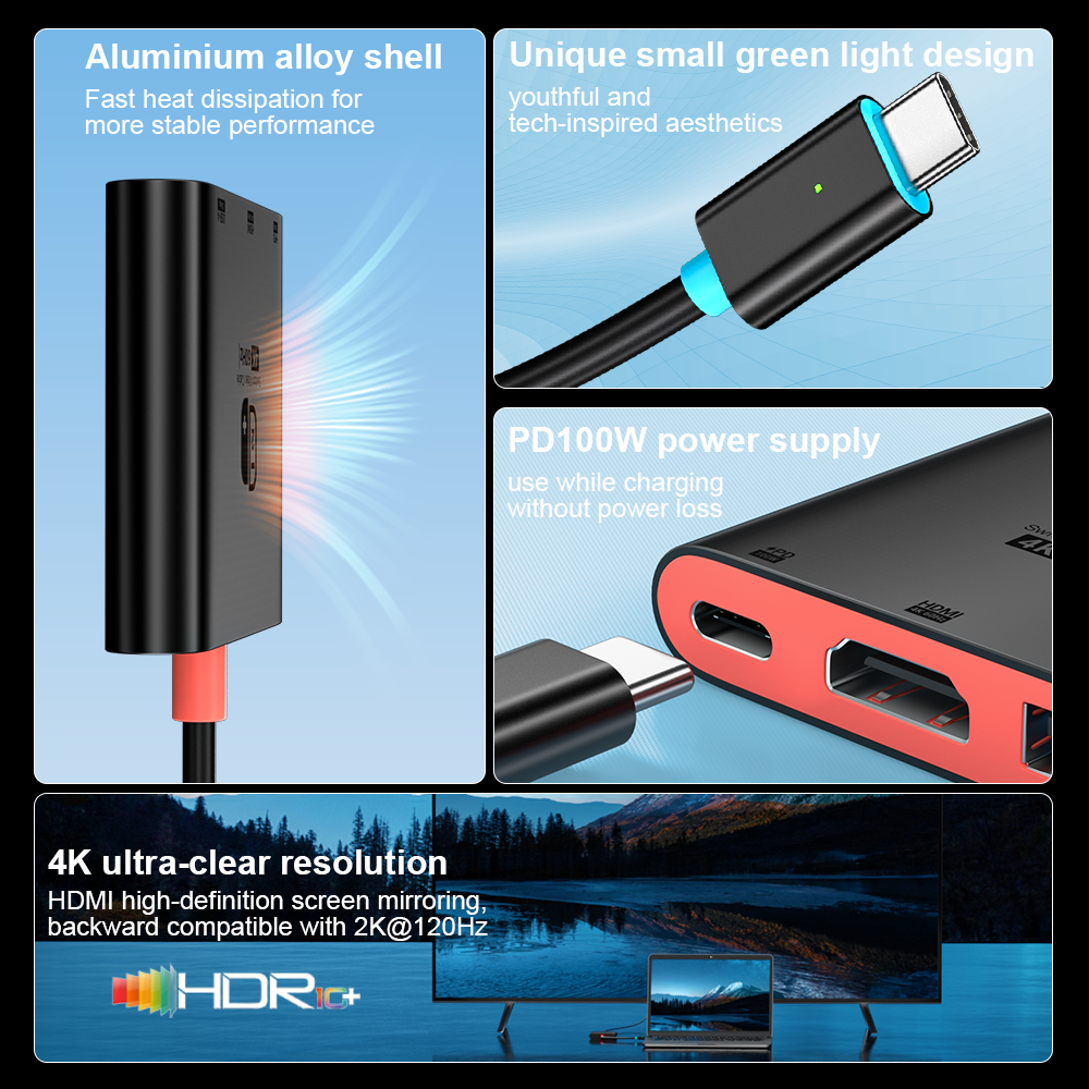 3-in-1 Switch Docking Station – 4K 60Hz UHD Screen Mirroring & Multi-Function Charging Adapter for Nintendo Switch 2 / TV