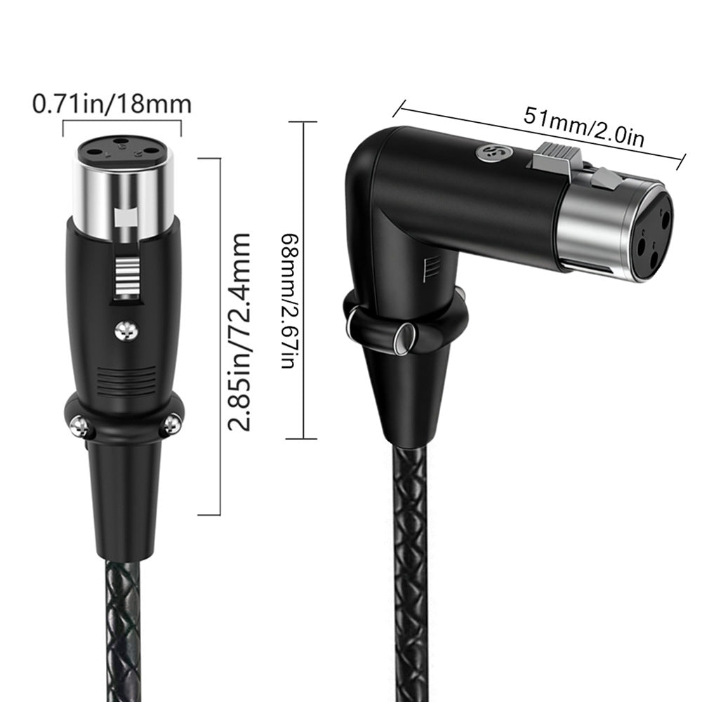 3-pin XLR female to female microphone cable with braided jacket 