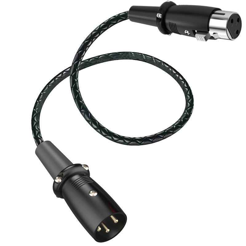 3pin XLR male to female microphone cable with braided jacket and metal locking connector