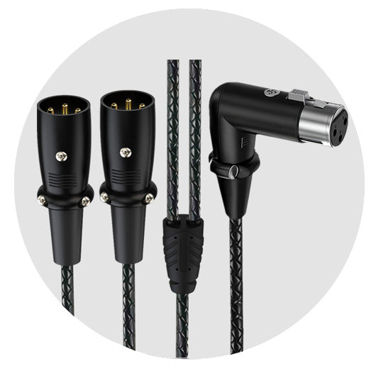 3-pin XLR splitter cable with right-angle 