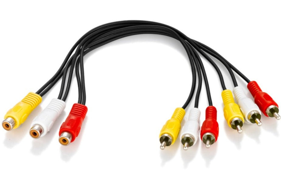 3 RCA Female to 6 x RCA Male Audio Video AV Splitter Cable