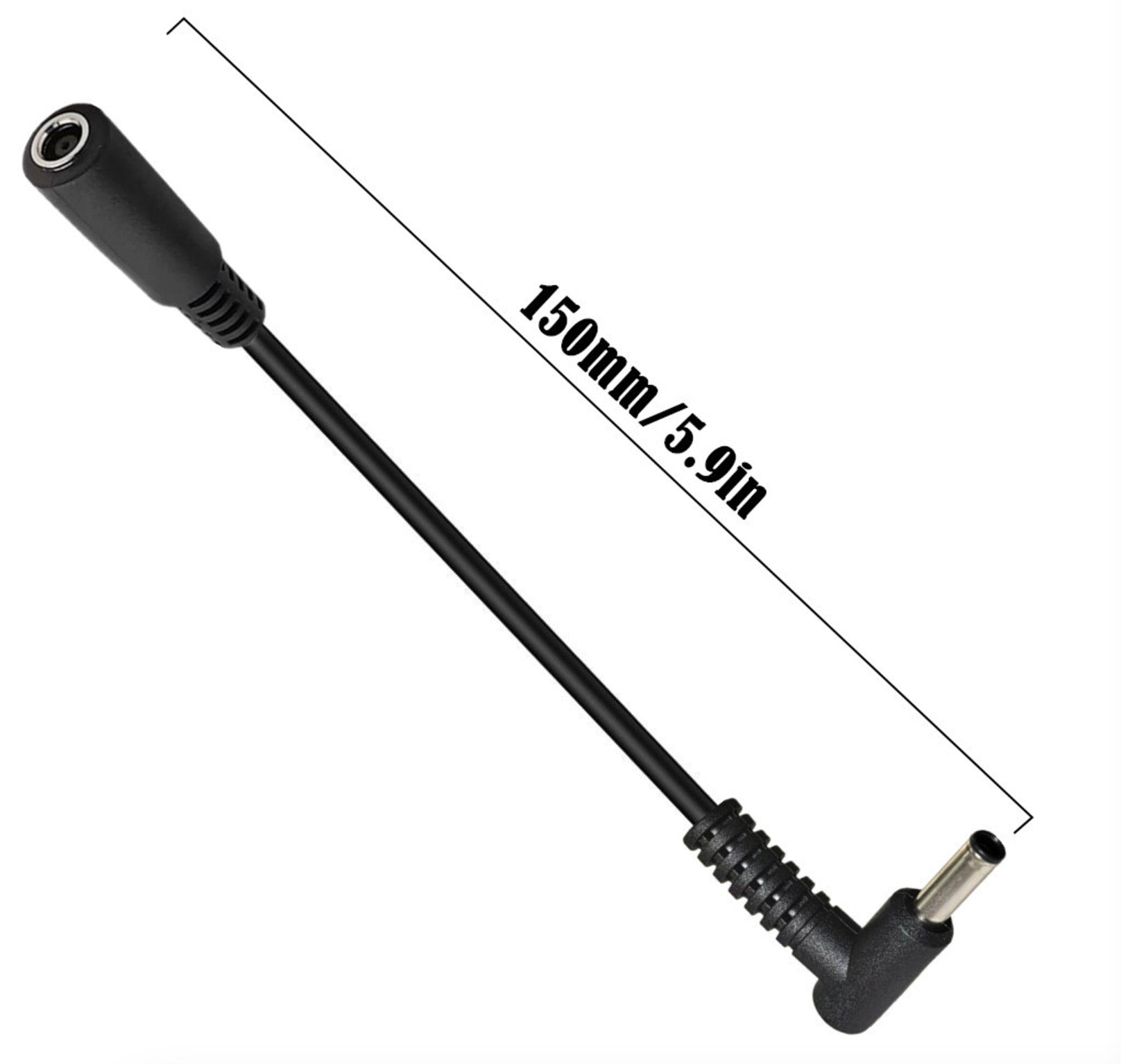 4.5mm x 3.0mm elbow male to female DC power extension cable for HP laptop