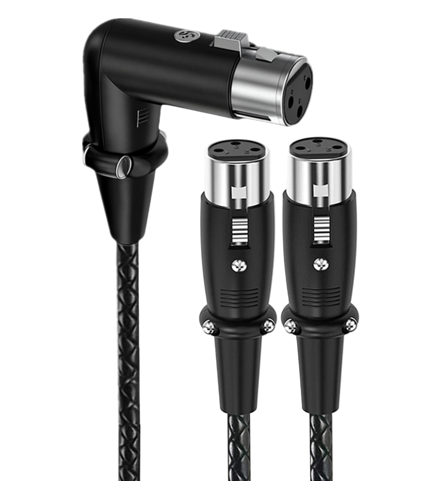 3 Pin XLR Splitter Cable 1 Female to 2 Female – Balanced Microphone Y Adapter Audio Cord 0.5m