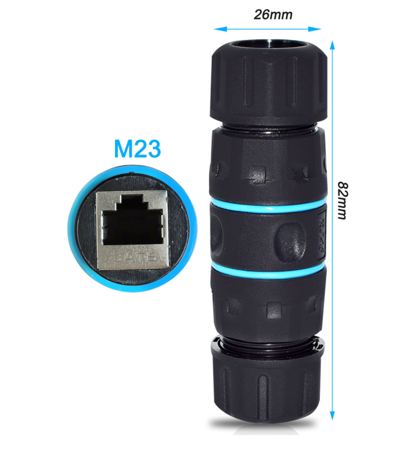 RJ45 Waterproof Coupler Connector, IP68 Shielded STP Cat5/5e/6 Ethernet LAN Cable Adapter (Outdoor Double-Head)